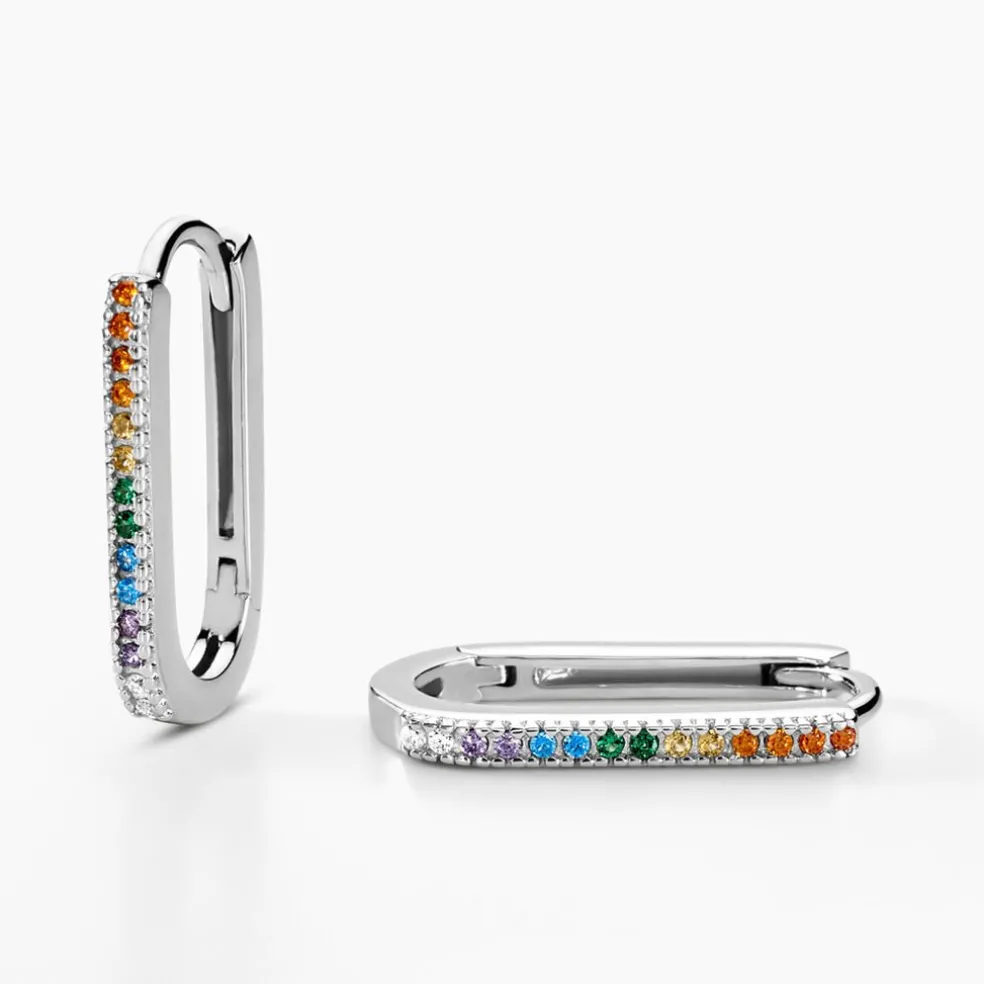 Créoles Lutetia Argent Blanc Oxyde De Zirconium