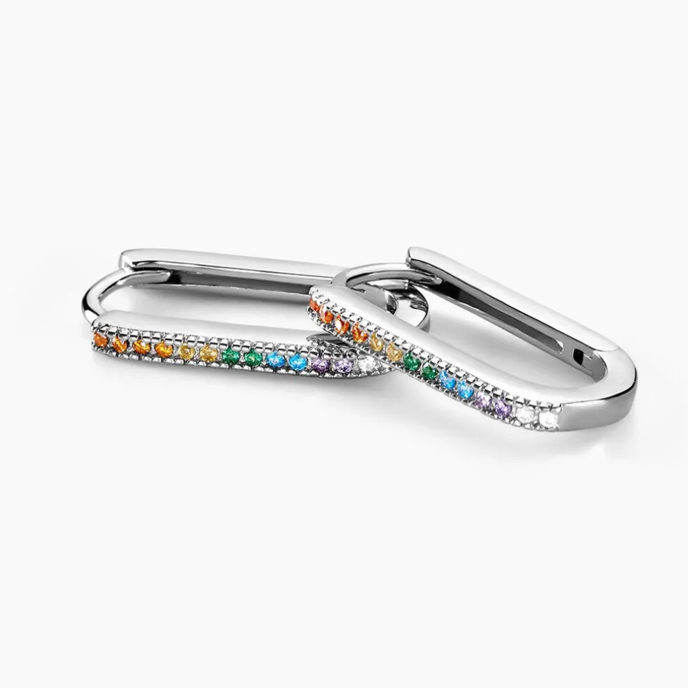 Créoles Lutetia Argent Blanc Oxyde De Zirconium