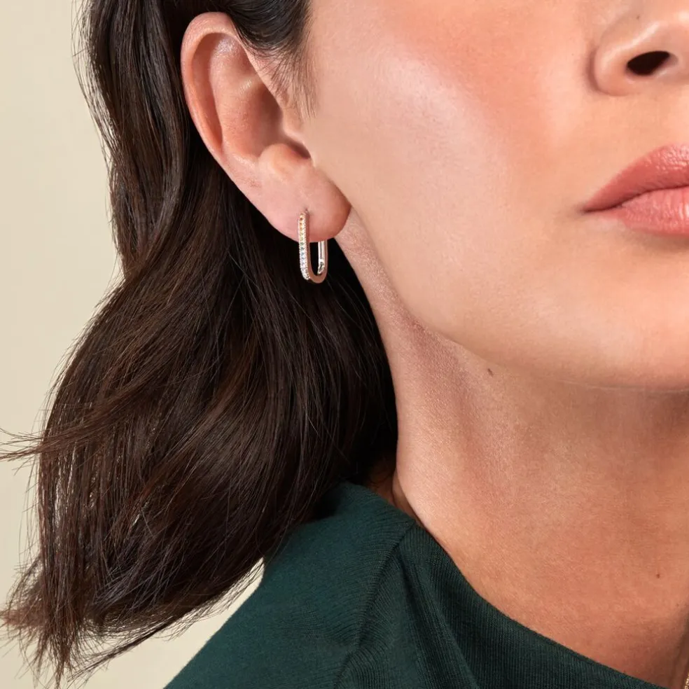 Créoles Lutetia Argent Blanc Oxyde De Zirconium