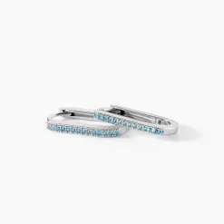 Créoles Lutetia Argent Blanc Oxyde De Zirconium