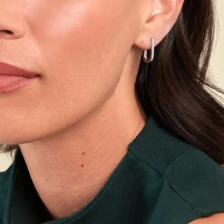 Créoles Lutetia Argent Blanc Oxyde De Zirconium