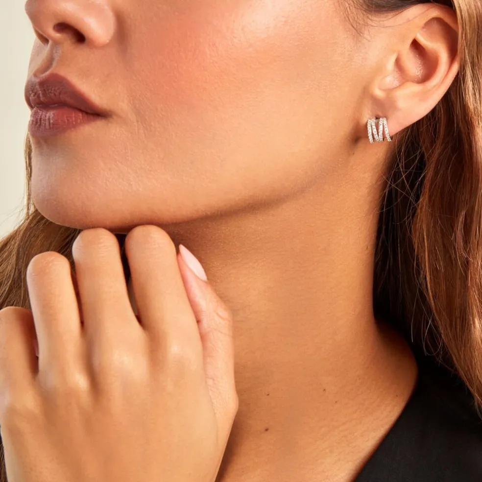 Créoles Lyv Argent Blanc Oxyde De Zirconium