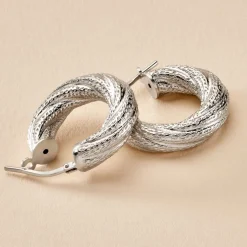 Créoles Manon Argent Blanc