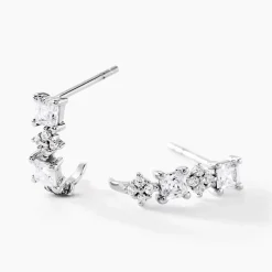 Créoles Marquis Or Blanc Oxyde De Zirconium