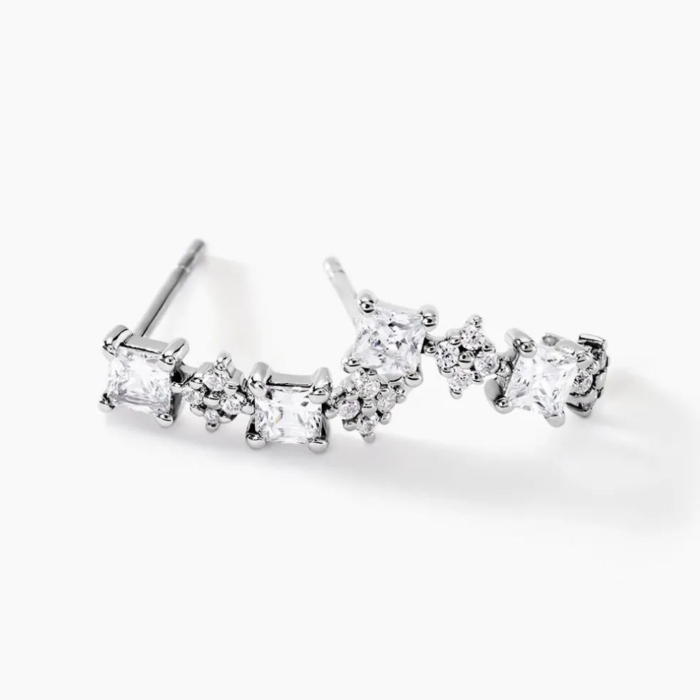 Créoles Marquis Or Blanc Oxyde De Zirconium