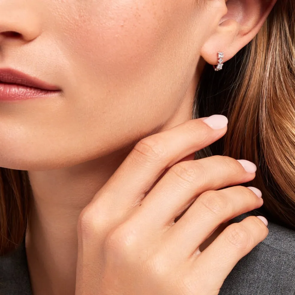 Créoles Marquis Or Blanc Oxyde De Zirconium