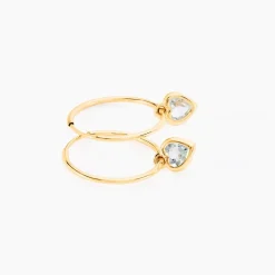 Créoles Marsie Coeur Or Jaune Topaze