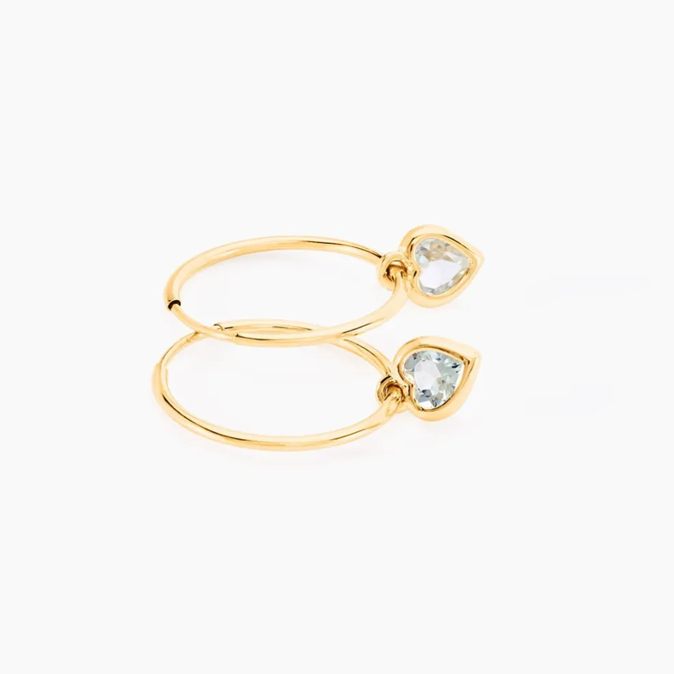 Créoles Marsie Coeur Or Jaune Topaze