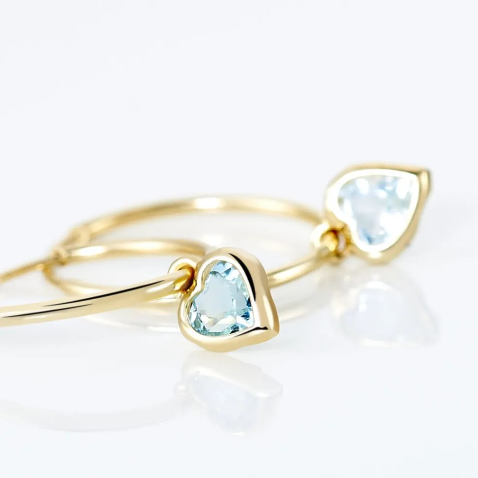 Créoles Marsie Coeur Or Jaune Topaze