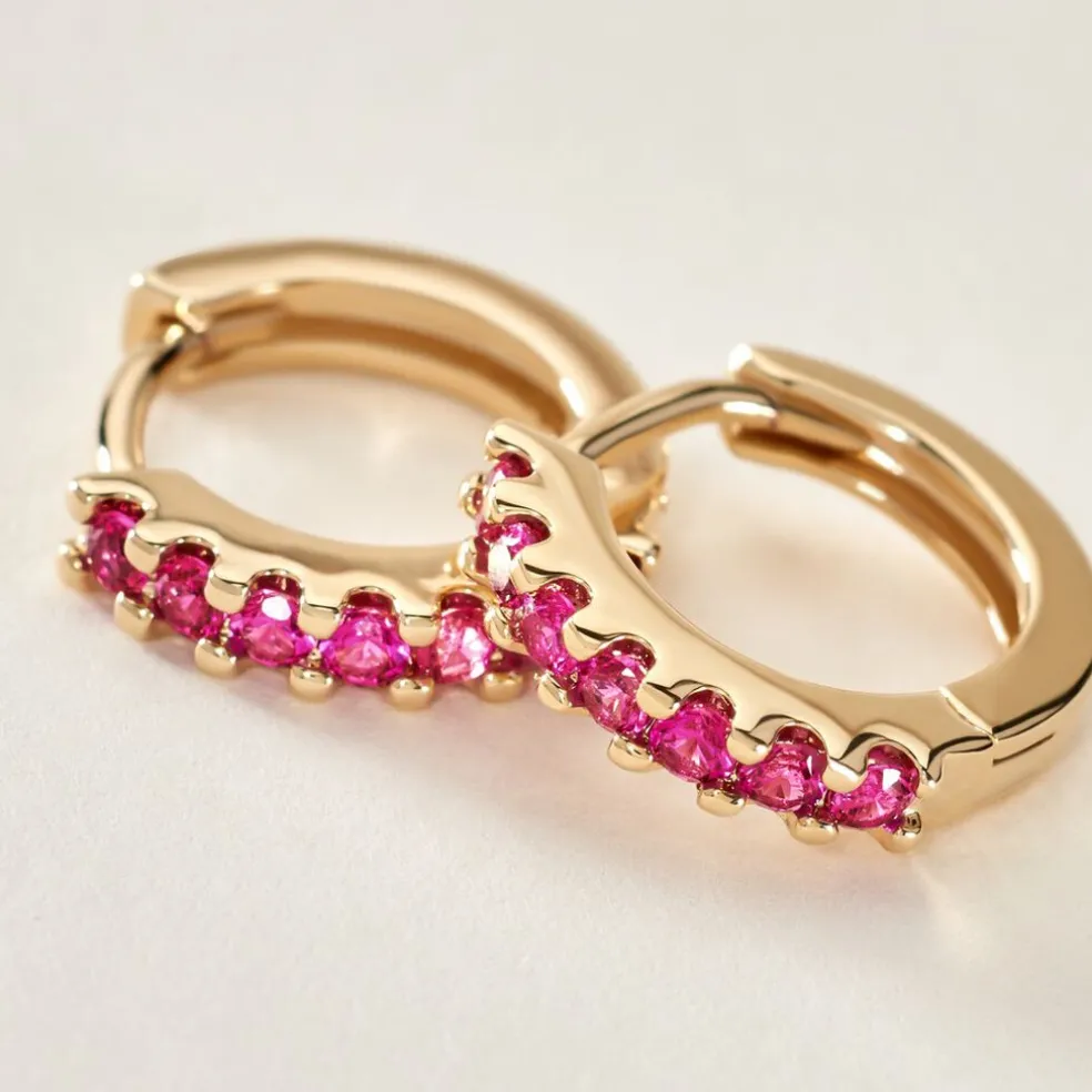 Créoles Marty Plaqué Or Jaune Spinelle Synthétique