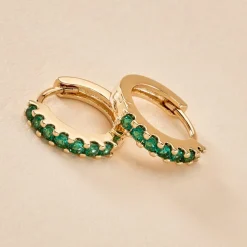 Créoles Marty Plaqué Or Jaune Spinelle Synthétique