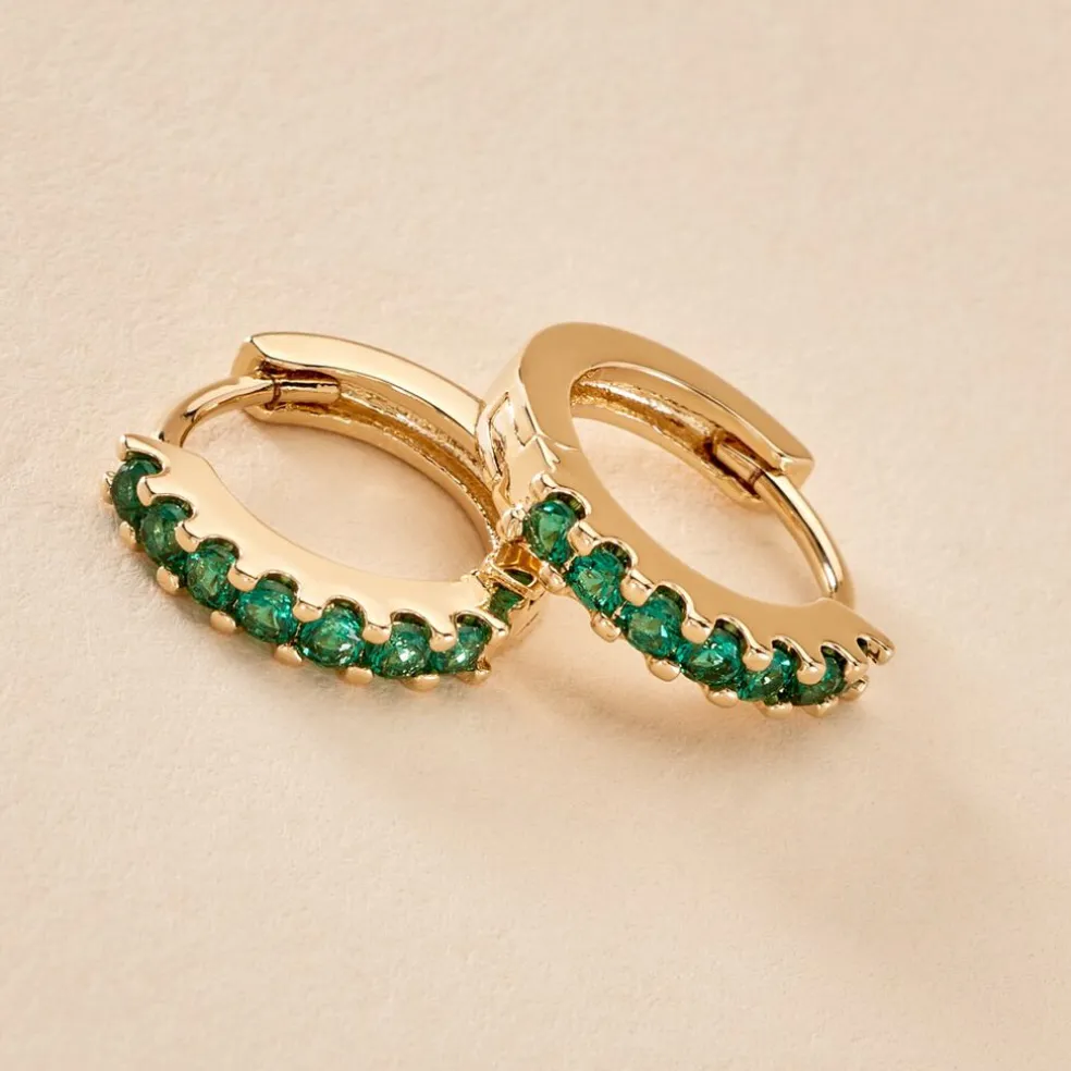 Créoles Marty Plaqué Or Jaune Spinelle Synthétique