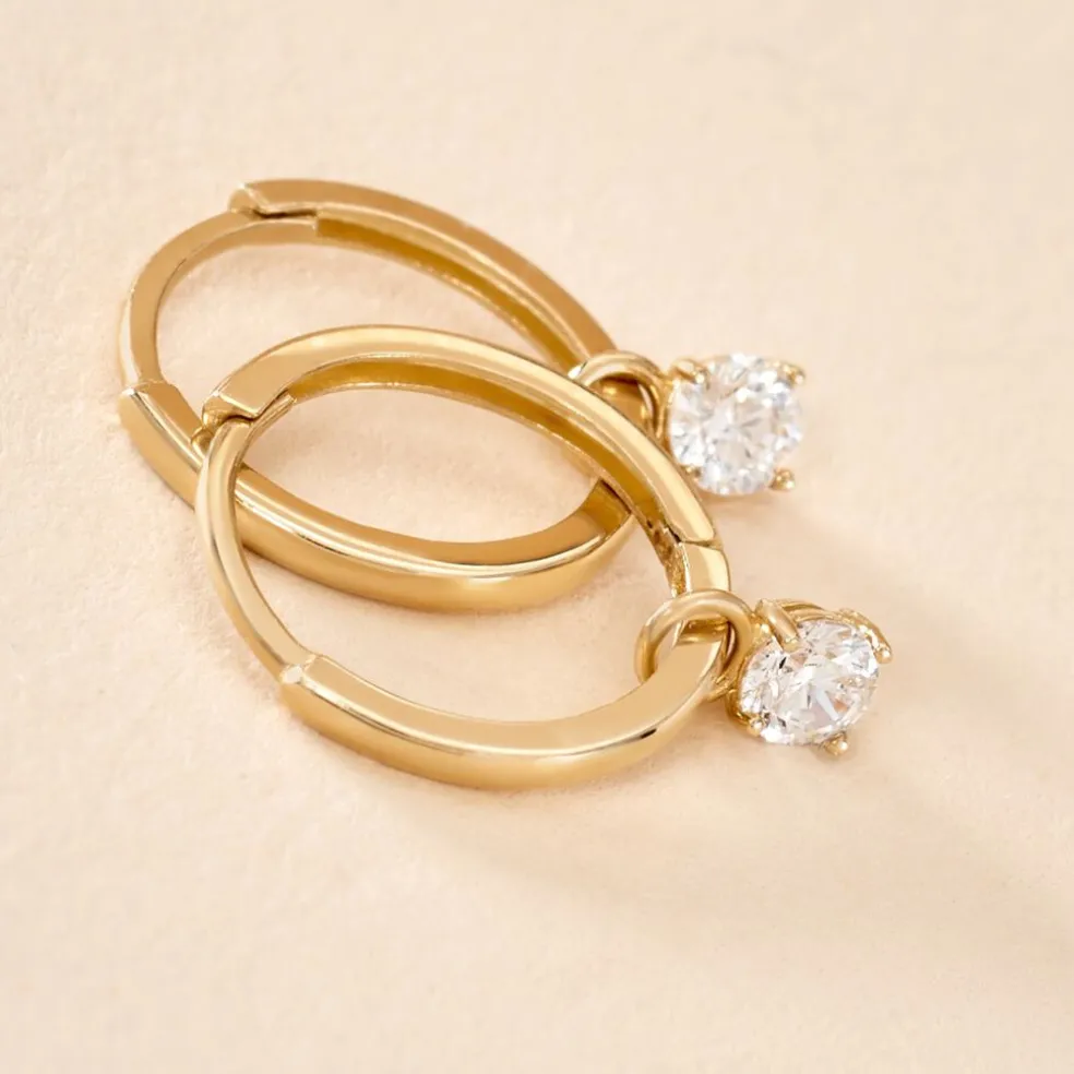 Créoles Massimo Or Jaune Oxyde De Zirconium