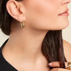 Créoles Melrose Acier Jaune