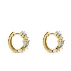 Créoles More Plaqué Or Jaune Pierre Artificielle