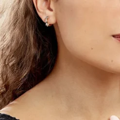 Créoles More Plaqué Or Jaune Pierre Artificielle