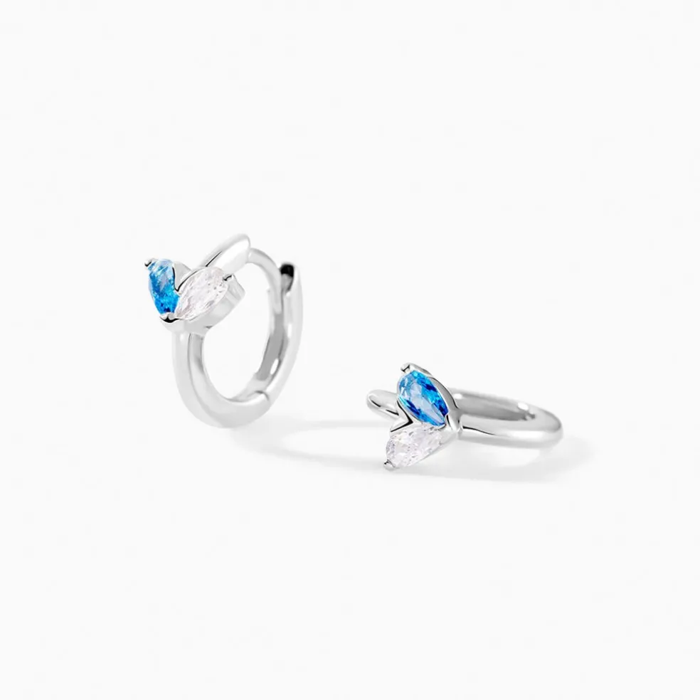 Créoles Myhalf Argent Blanc Oxyde De Zirconium