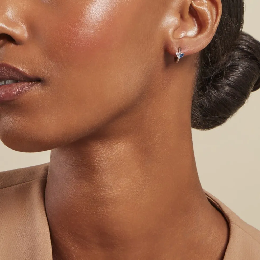 Créoles Myhalf Argent Blanc Oxyde De Zirconium