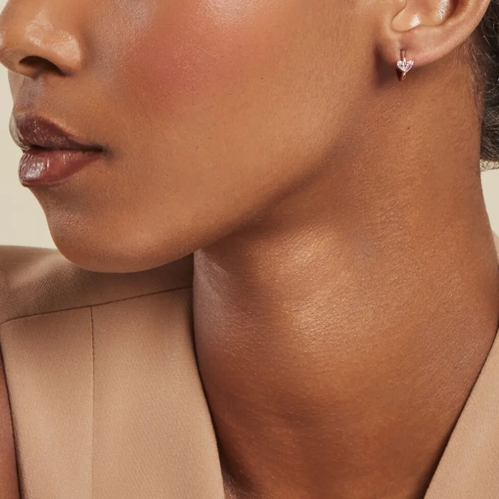 Créoles Myhalf Argent Rose Oxyde De Zirconium