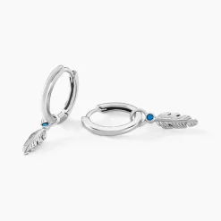 Créoles Nahara Argent Blanc Oxyde De Zirconium