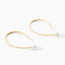 Créoles Nekoda Or Jaune Perle De Culture