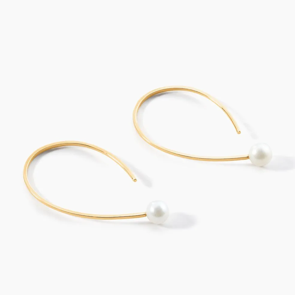 Créoles Nekoda Or Jaune Perle De Culture