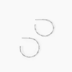 Créoles Nymphéa Argent Blanc