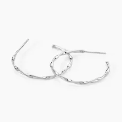 Créoles Nymphéa Argent Blanc