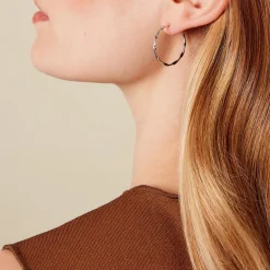 Créoles Nymphéa Argent Blanc