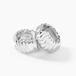 Créoles Oksanne Argent Blanc