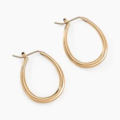 Créoles Olivia Ovale Plaqué Or Jaune