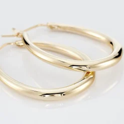 Créoles Olivia Ovale Plaqué Or Jaune