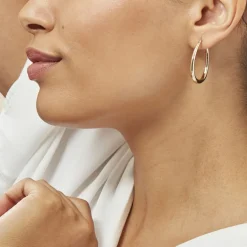 Créoles Olivia Ovale Plaqué Or Jaune