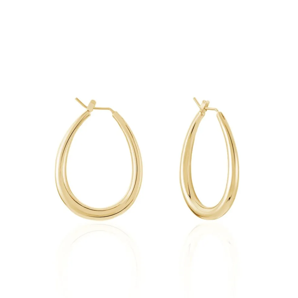 Créoles Olivia Ovale Plaqué Or Jaune