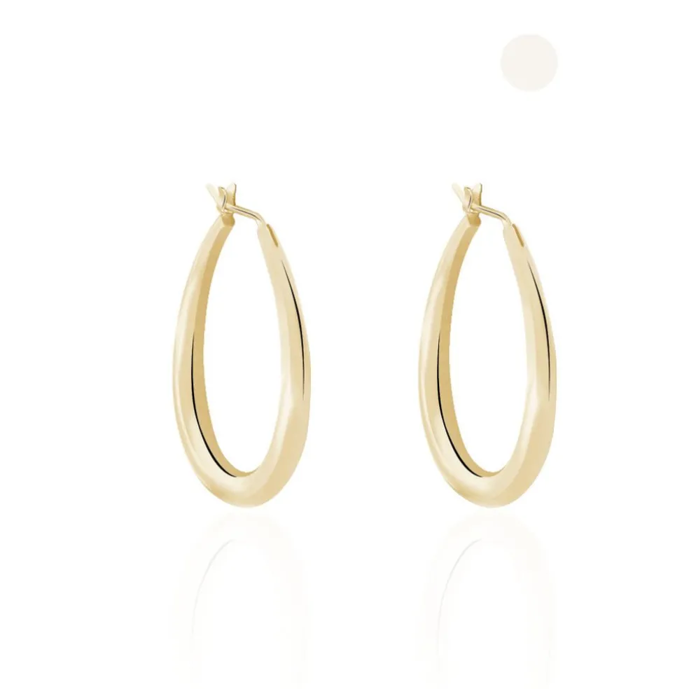 Créoles Olivia Ovale Plaqué Or Jaune