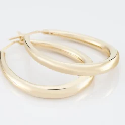 Créoles Olivia Ovale Plaqué Or Jaune