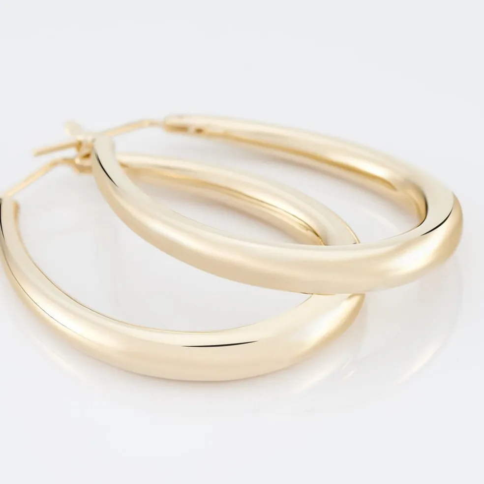 Créoles Olivia Ovale Plaqué Or Jaune