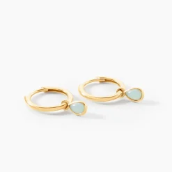 Créoles Ondée Or Jaune Amazonite