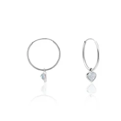 Créoles Or Blanc Topaze Azur