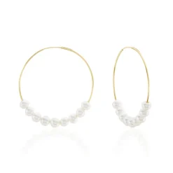 Créoles Or Jaune Alondra Perles De Culture