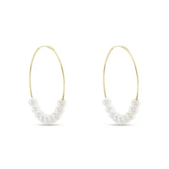 Créoles Or Jaune Alondra Perles De Culture