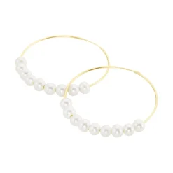 Créoles Or Jaune Alondra Perles De Culture