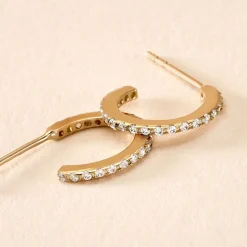 Créoles Or Jaune Brodie Oxyde De Zirconium