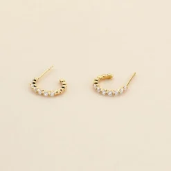 Créoles Or Jaune Chylan Oxydes De Zirconium