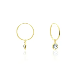 Créoles Or Jaune Topaze Azur