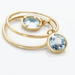 Créoles Or Jaune Topaze Azur