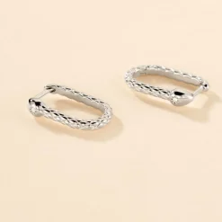 Créoles Oria Argent Blanc Oxyde De Zirconium