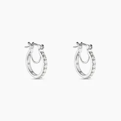 Créoles Pasha Argent Blanc Oxyde De Zirconium