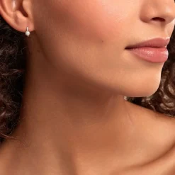 Créoles Peni Or Jaune Perle De Culture Oxyde De Zirconium