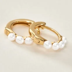 Créoles Per Or Jaune Perle De Culture